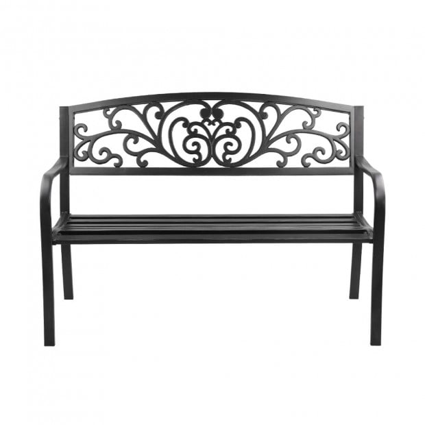 Cast Iron Garden Bench - Black Image 3