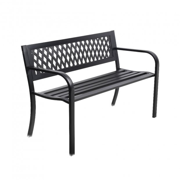 Cast Iron Modern Garden Bench - Black