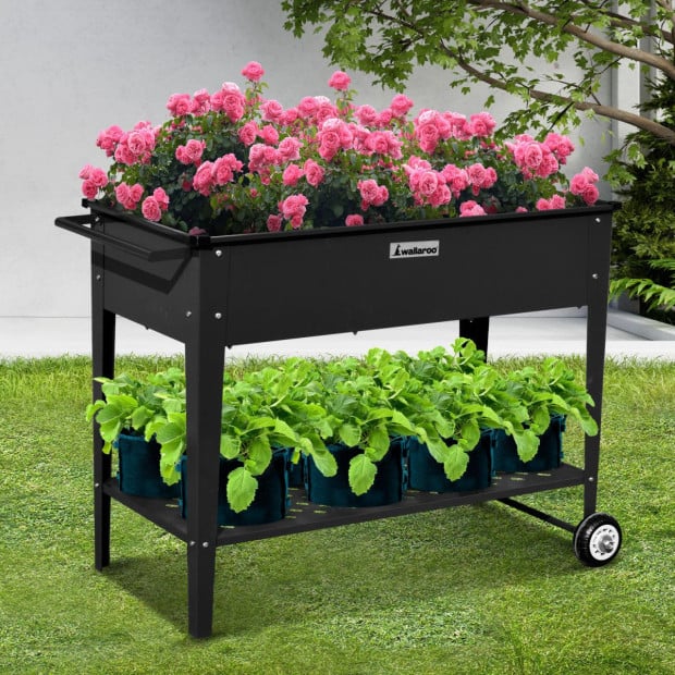 Wallaroo Garden Bed Raised 108.5 x 50.5 x 80cm Galvanized Steel Black Image 10
