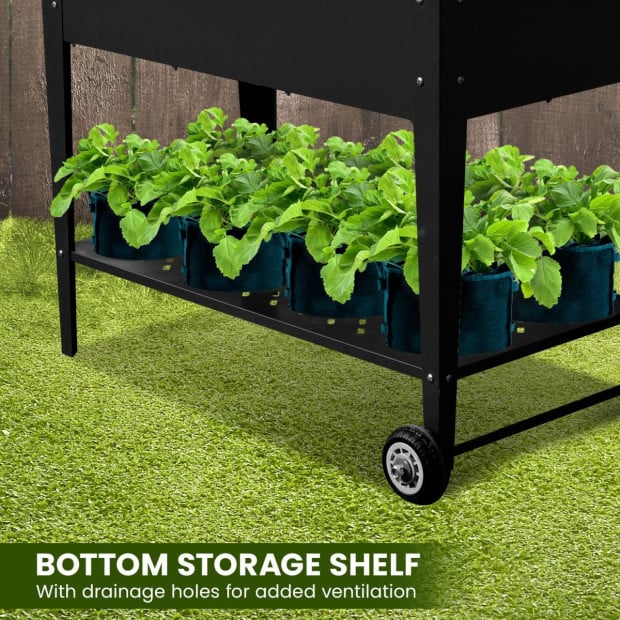 Wallaroo Garden Bed Raised 108.5 x 50.5 x 80cm Galvanized Steel Black Image 7