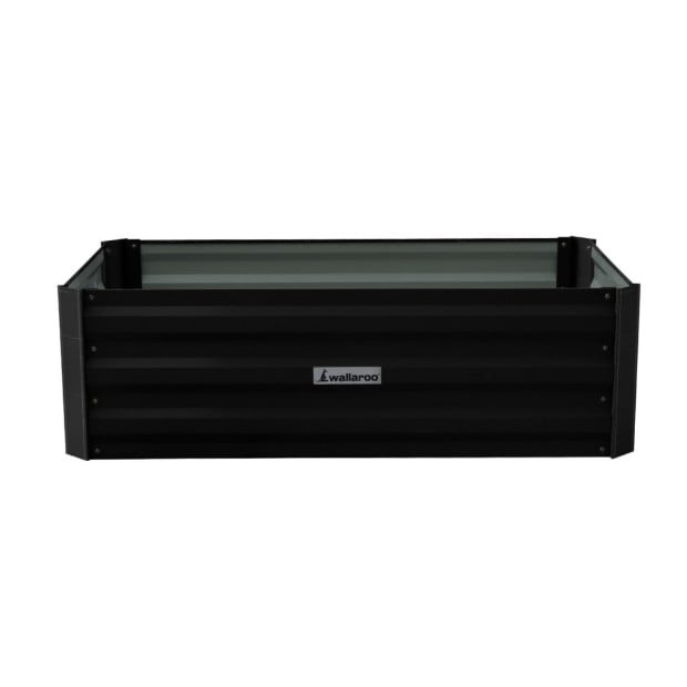 Wallaroo Garden Bed 100 x 60 x 30cm Galvanized Steel - Black Image 3