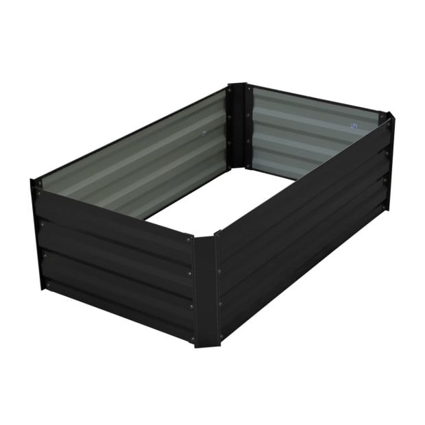 Wallaroo Garden Bed 100 x 60 x 30cm Galvanized Steel - Black Image 4