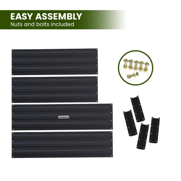 Wallaroo Garden Bed 100 x 60 x 30cm Galvanized Steel - Black Image 8
