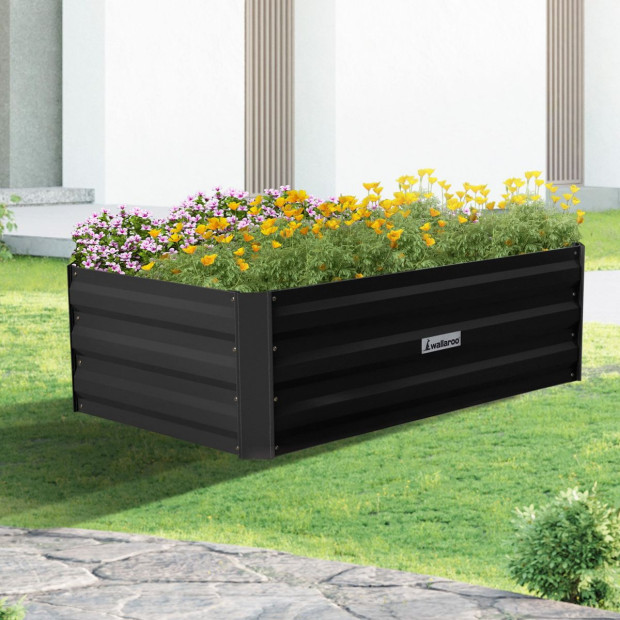 Wallaroo Garden Bed 100 x 60 x 30cm Galvanized Steel - Black Image 9