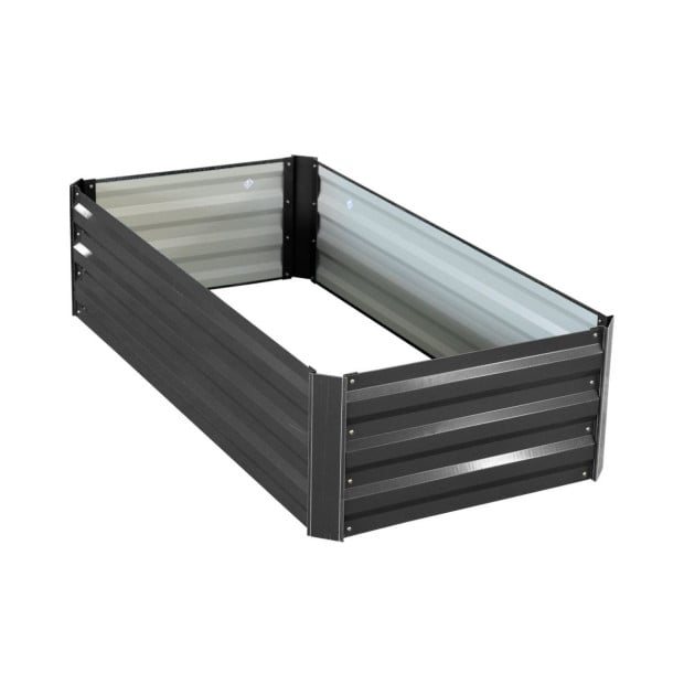 Wallaroo Garden Bed 120 x 60 x 30cm Galvanized Steel - Black Image 4