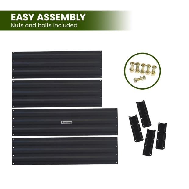 Wallaroo Garden Bed 120 x 60 x 30cm Galvanized Steel - Black Image 8