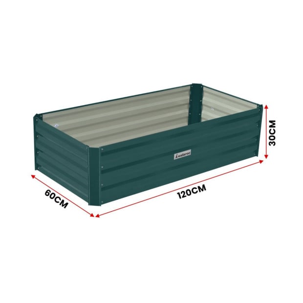 Wallaroo Garden Bed 120 x 60 x 30cm Galvanized Steel - Green Image 5