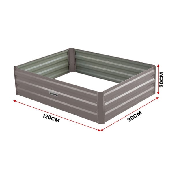 Wallaroo Garden Bed 120 x 90 x 30cm Galvanized Steel - Grey Image 5