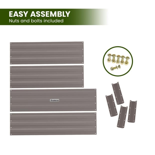 Wallaroo Garden Bed 120 x 90 x 30cm Galvanized Steel - Grey Image 8