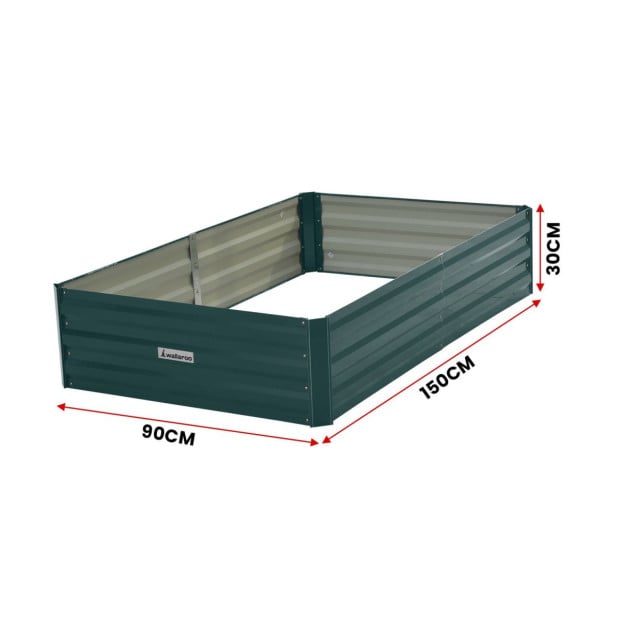 Wallaroo Garden Bed 150 x 90 x 30cm Galvanized Steel - Green Image 5