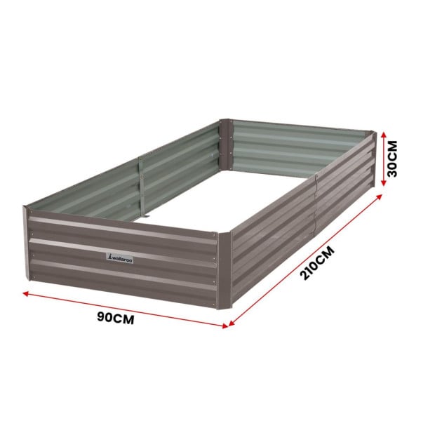Wallaroo Garden Bed 210 x 90 x 30cm Galvanized Steel - Grey Image 5