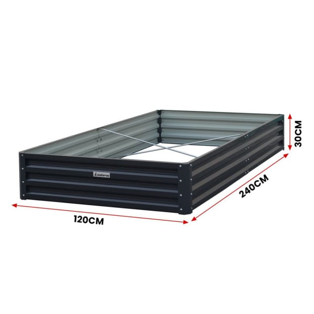 Wallaroo 150 x 90 x 30cm Galvanized Steel Garden Bed - Black Image 5