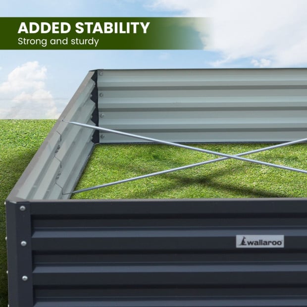 Wallaroo 150 x 90 x 30cm Galvanized Steel Garden Bed - Black Image 8