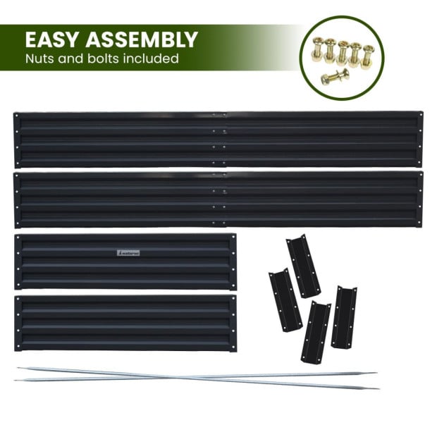 Wallaroo 150 x 90 x 30cm Galvanized Steel Garden Bed - Black Image 9