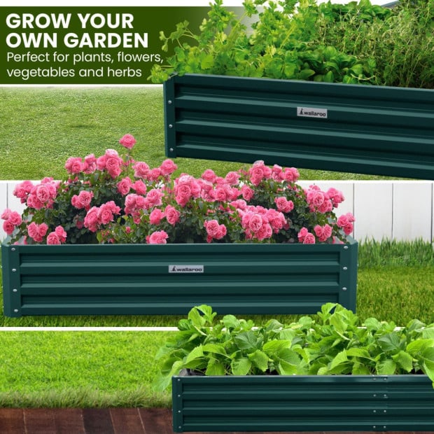Wallaroo Garden Bed 240 x 120 x 30cm Galvanized Steel - Green Image 6