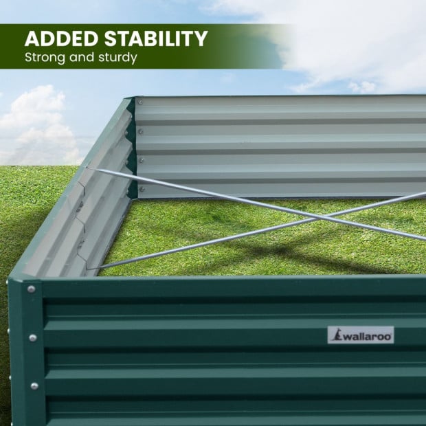 Wallaroo Garden Bed 240 x 120 x 30cm Galvanized Steel - Green Image 8