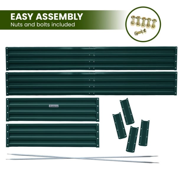 Wallaroo Garden Bed 240 x 120 x 30cm Galvanized Steel - Green Image 9