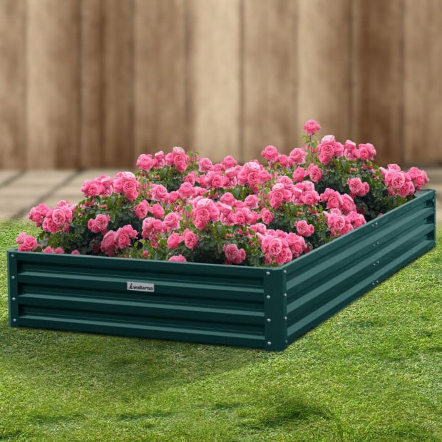 Wallaroo Garden Bed 240 x 120 x 30cm Galvanized Steel - Green Image 10