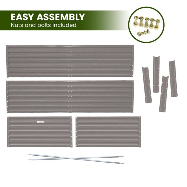 Wallaroo Garden Bed 240 x 120 x 57cm Galvanized Steel - Grey Image 9
