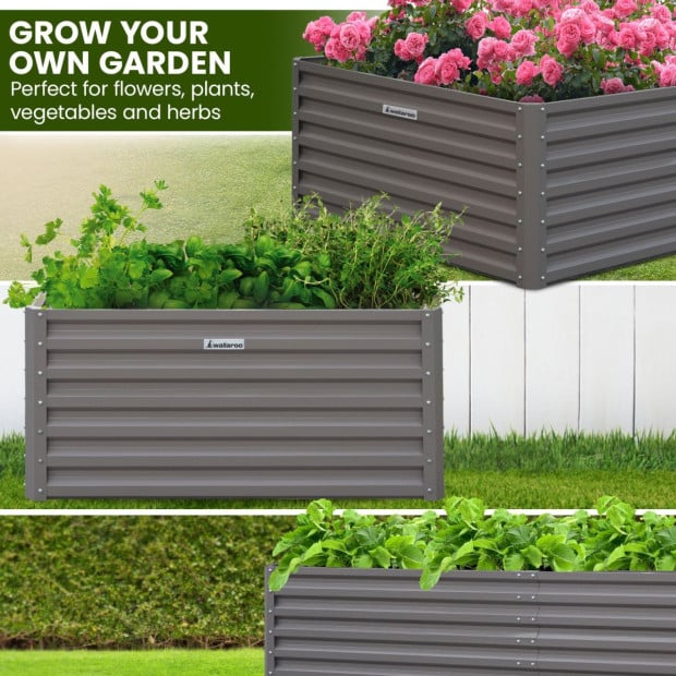 Wallaroo Garden Bed 240 x 120 x 57cm Galvanized Steel - Grey Image 6
