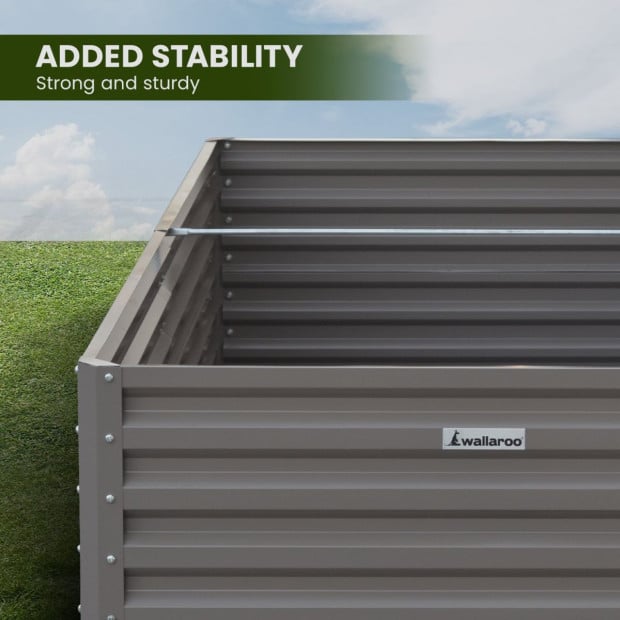 Wallaroo Garden Bed 240 x 120 x 57cm Galvanized Steel - Grey Image 8