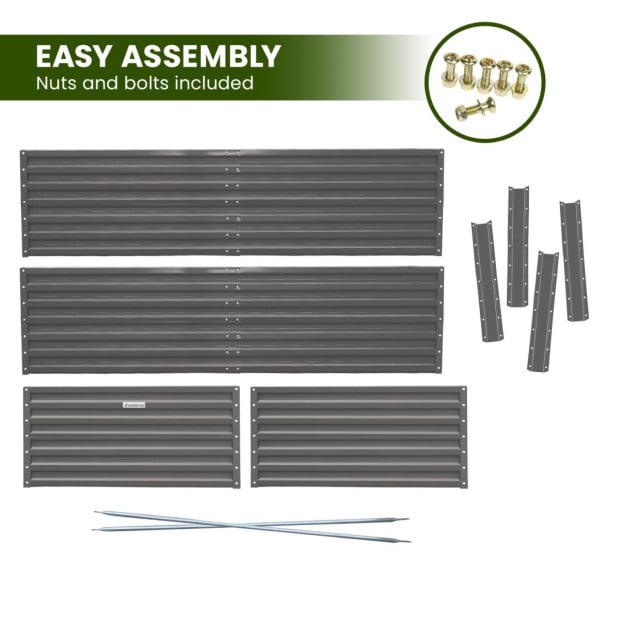 Wallaroo Garden Bed 240 x 120 x 57cm Galvanized Steel - Grey Image 9