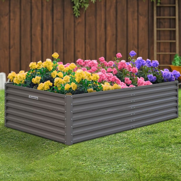 Wallaroo Garden Bed 240 x 120 x 57cm Galvanized Steel - Grey Image 10