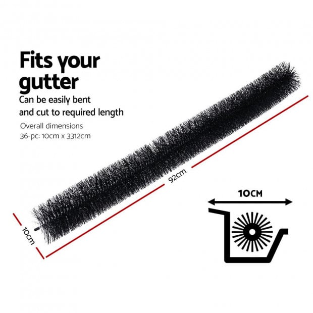 36 Pcs Gutter Brush Guard 92cmx10cm Leaf Twigs Filter Home Garden Image 2