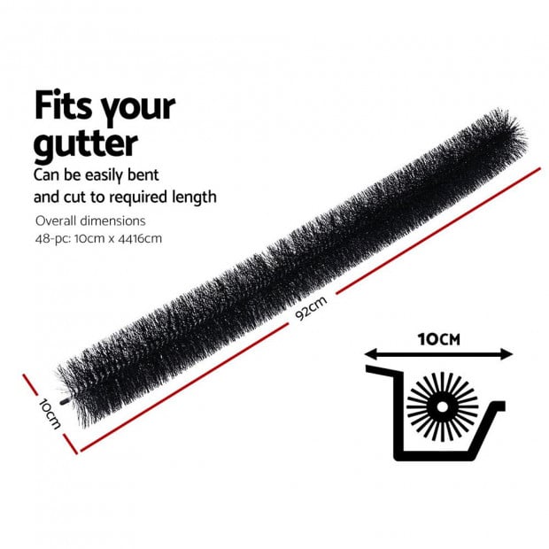 48 Pcs Gutter Brush Guard 92cm X 10cm Length Leaf Twigs Filter Image 2