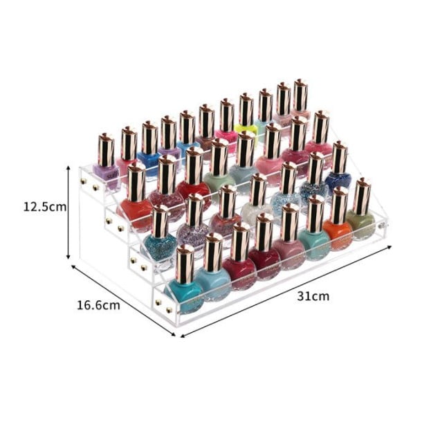 Clear Acrylic Nail Polish Varnish Cosmetics Display Stand Rack Organiser Image 3