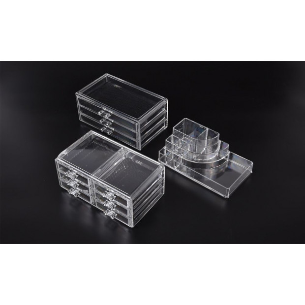 9 Drawer Clear Acrylic Cosmetic Makeup Organizer Jewellery Storage Box Image 3