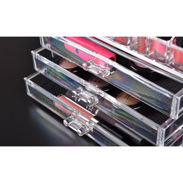 9 Drawer Clear Acrylic Cosmetic Makeup Organizer Jewellery Storage Box Image 4