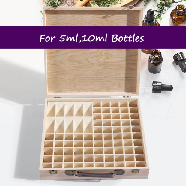 Essential Oil Storage Box Wooden 85 Slots Aromatherapy Container Case Image 4