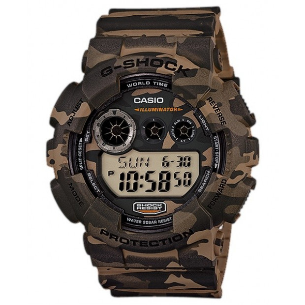 Casio G-Shock Digital Mens Camouflage Brown Watch GD120CM-5