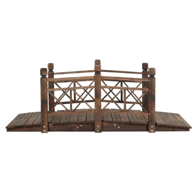 Garden Ornaments Wooden Rustic Bridge Decor Outdoor Decoration Yard Image 4
