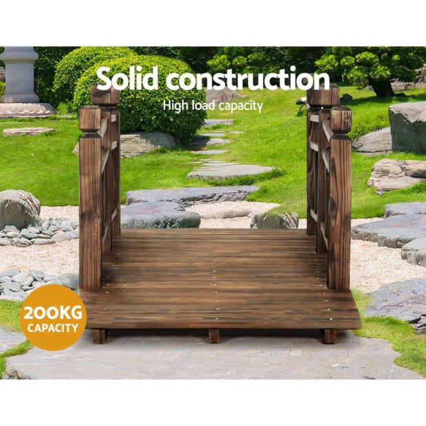 Garden Ornaments Wooden Rustic Bridge Decor Outdoor Decoration Yard Image 5