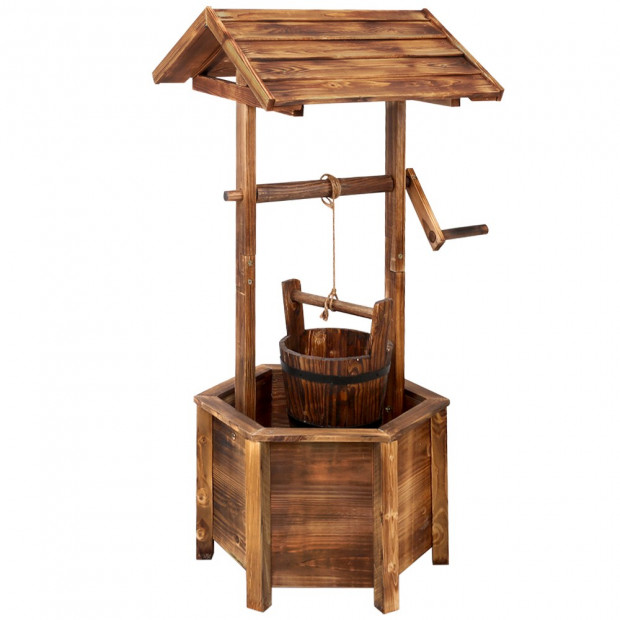 Outdoor Garden Wooden Wishing Well