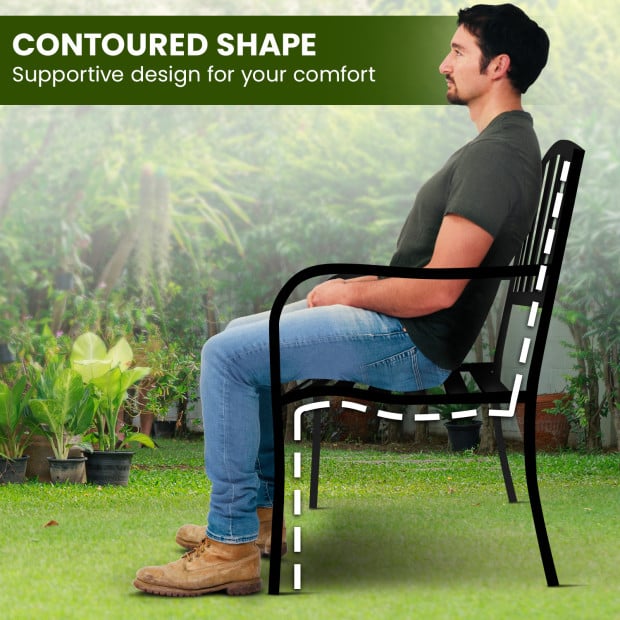 Wallaroo Steel Outdoor Garden Bench - Diamond Image 17