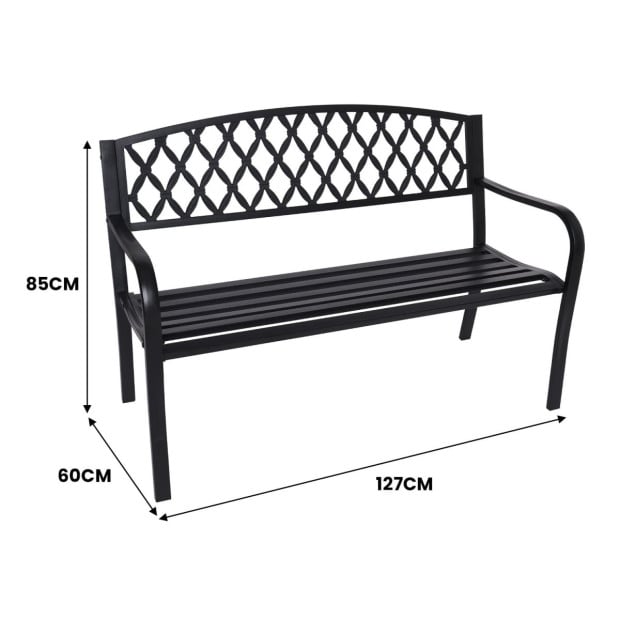 Wallaroo Steel Outdoor Garden Bench - Diamond Image 3