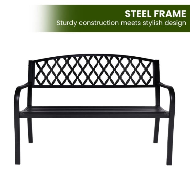 Wallaroo Steel Outdoor Garden Bench - Diamond Image 7
