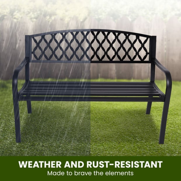 Wallaroo Steel Outdoor Garden Bench - Diamond Image 10