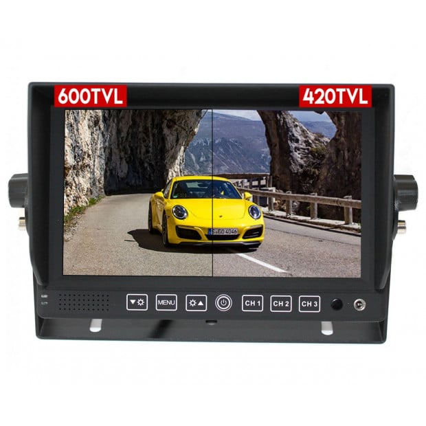 Elinz 7in Monitor Caravan 2 Cameras System Reversing CCD 12v 24v White Image 2