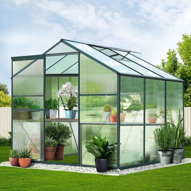 Greenfingers Greenhouse Aluminum Garden Shed Polycarbonate 1.9x1.9m Image 8