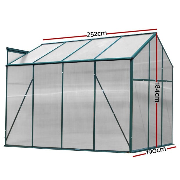 Greenfingers Aluminum Greenhouse Garden Shed Polycarbonate 2.52x1.9m Image 2