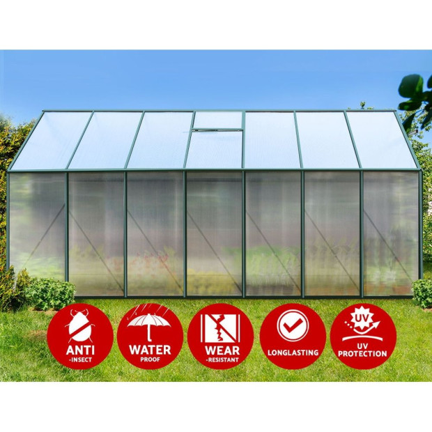Greenfingers Aluminium Greenhouse Garden Polycarbonate 4.43x2.44m Image 5