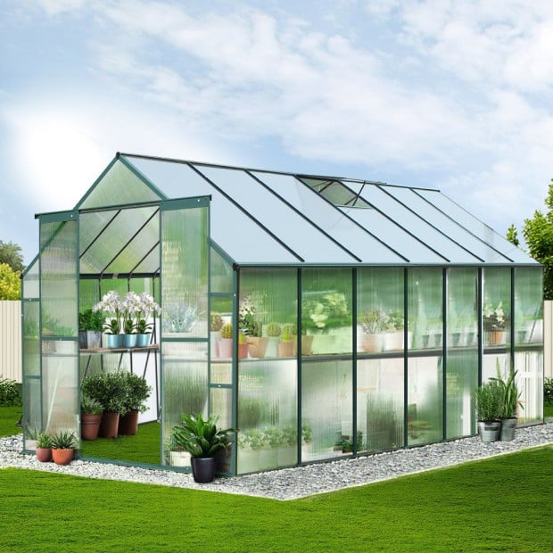 Greenfingers Aluminium Greenhouse Garden Polycarbonate 4.43x2.44m Image 8