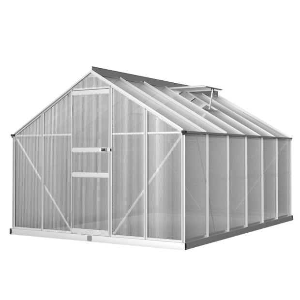 Greenfingers Greenhouse Aluminium Garden Shed Polycarbonate 3.6x2.5m