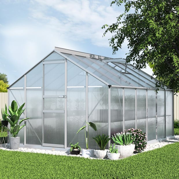Greenfingers Greenhouse Aluminium Garden Shed Polycarbonate 3.6x2.5m Image 8