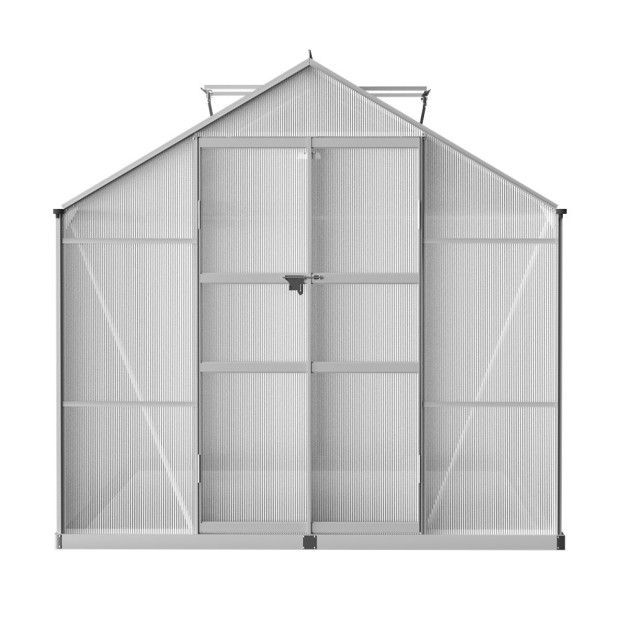 Greenfingers Aluminium Greenhouse Garden Shed Polycarbonate 3.7x2.5m Image 4