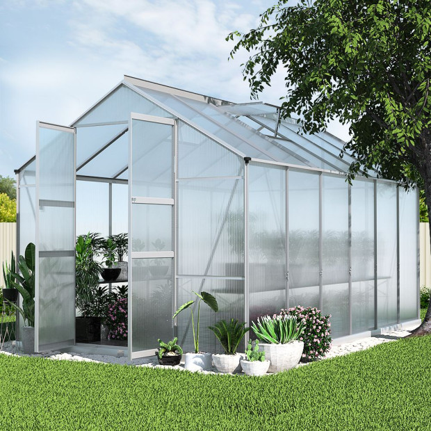 Greenfingers Aluminium Greenhouse Garden Shed Polycarbonate 3.7x2.5m Image 8